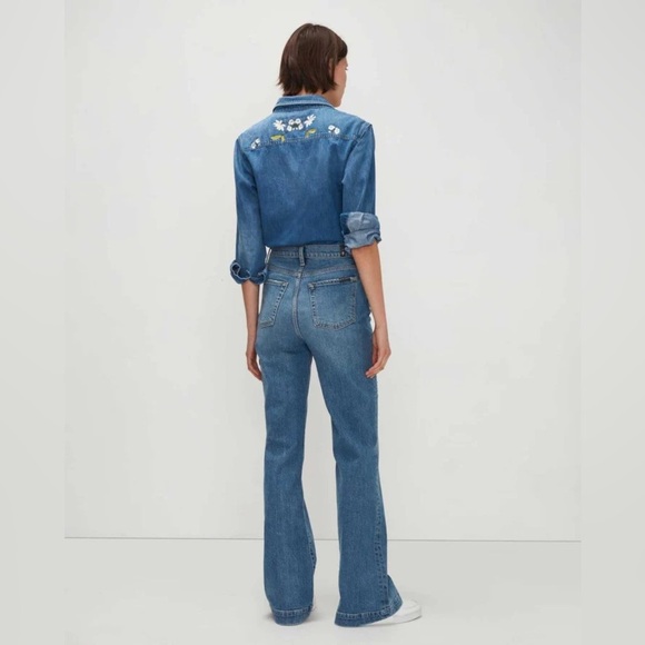 NEW NWT 7 for All Mankind Ultra High Rise Dojo Jeans Beauty Trouser Fig Leaf - Picture 4 of 15